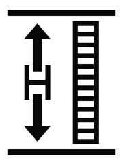 Fototapete - Height sign icon. Height icon symbol vector illustration art website logo design. Simple high sign icon isolated  on white background. Vector illustration.