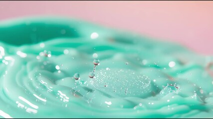 Poster - Water splashes vividly against a teal surface creating mesmerizing patterns and reflections during daylight