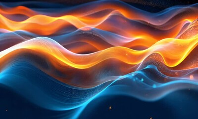 Poster - A visually stunning abstract background featuring vibrant neon colors and intricate patterns, creating an enchanting display of light 