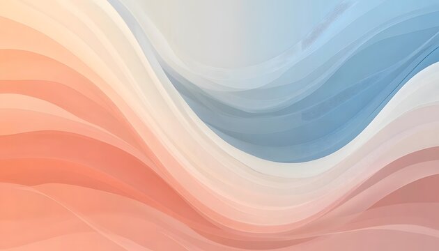 Curved wall, pastel waves, abstract art.