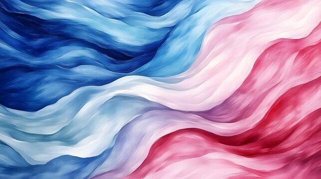 Soft pastels, waves, curved wall look.