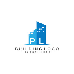 Poster - PL initial monogram logo real estate for building