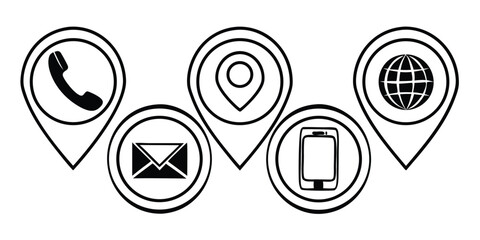 Fototapete - Mega Set of Contact Information Icons Featuring Phone Name Website Address and Location Likely with a Cat Illustration on transparent background This mega set contact