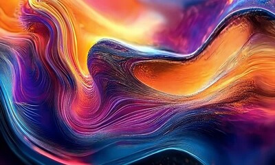 Poster - A visually stunning abstract background featuring vibrant neon colors and intricate patterns, creating an enchanting display of light 
