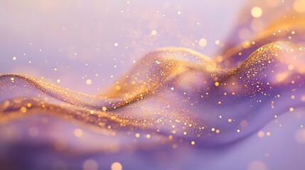 Aufkleber - Abstract swirling particles in a soft mist of gold and purple, creating a sense of elegance and movement 