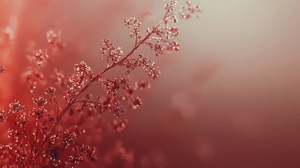 Aufkleber - Delicate floating particles in a subtle gradient of deep red and orange, gently blending into the background 