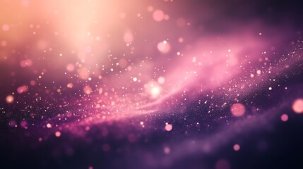 Aufkleber - Ethereal glowing particles swirling in a dark space with soft pink and lavender tones, resembling a nebula .