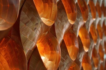 Poster - Backlit woven wood design creating a warm and inviting atmosphere