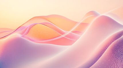 Aufkleber - Particles dancing across a pastel gradient of peach, pink, and lavender, with subtle glowing edges 