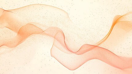 Aufkleber - Soft, faint particles moving in intricate paths on a light pastel orange and white background 