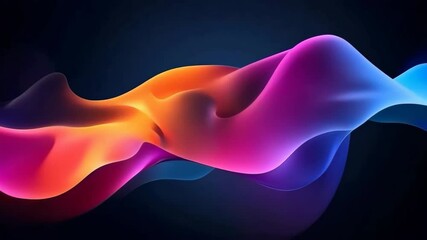 Fototapete - Colorful abstract wave with smooth flowing shapes vibrant orange, pink, purple, and blue tones dark background vibrant smooth
