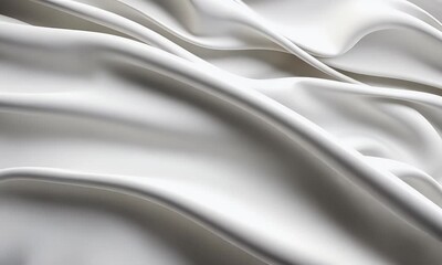 Poster - White background with waves of liquid cream or milk, 3D rendering. Abstract wallpaper for design, banner, poster, and website.