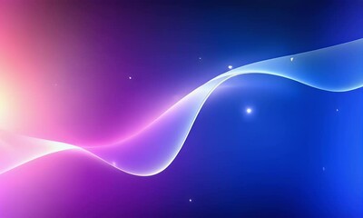Fototapete - Beautiful abstract background with a blue and purple gradient, simple shapes and lines, smooth curves, glowing light effects,