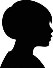 Aufkleber - woman’s side face vector icon in sleek black silhouette style