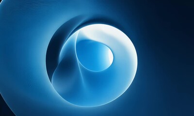 Poster - Abstract blue background with curved lines, minimalistic, simple shapes, glowing light effects, high resolution, 
