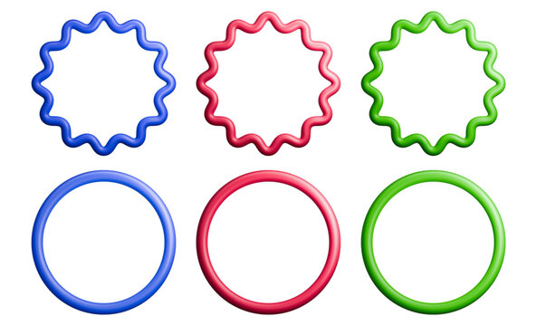 Vibrant rings and star-shaped frames design elements