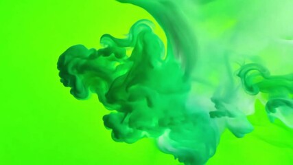 Poster - Ethereal Emerald Hues: Abstract image captures swirling green hues dance elegantly, forming a mesmerizing visual symphony, evokes a sense of depth, fluidity, and the vibrant energy of nature.