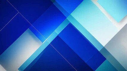 Poster - Geometric Abstraction: A dynamic interplay of overlapping geometric shapes in cool blue hues, evoking a sense of depth, modernity, and abstract artistry.
