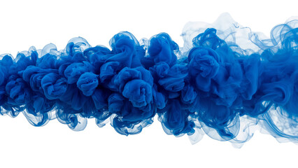Fototapete - Captivating blue and white ink swirling gracefully in the clear water isolated transparent