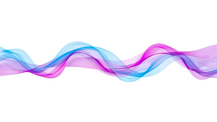 Fototapete - Elegant flowing ribbon with blended colors, forming an airy abstract wave illustration