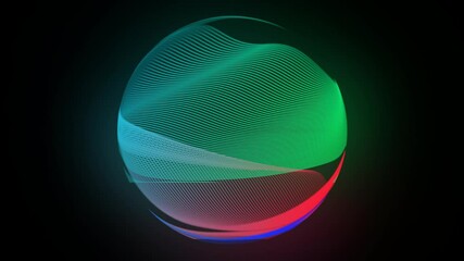 Poster - A glowing smooth circles abstract geometric background, Blue futuristic technology 3d sphere seamless flow. futuristic tech motion design. Video animation Ultra HD