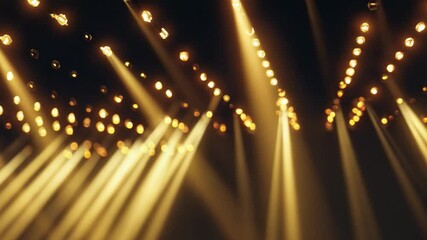 Poster - Golden Light Beams: Abstract background of sparkling golden light beams converge creating a dramatic and luxurious visual effect.