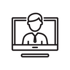 Fototapete -  Person in monitor.