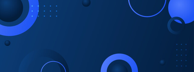 Poster - Abstract blue circles, spheres, and dots showcasing a modern and dynamic design. Perfect for backgrounds, presentations, and techrelated projects.