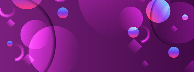 Poster - Abstract purple design with overlapping circles, perfect for backgrounds, branding, or modern digital designs with a trendy and artistic touch.