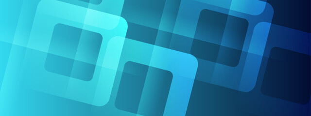 Poster - Overlapping translucent blue squares abstract design suitable for backgrounds, graphic design, web elements, tech themes, modern concepts, artistic projects.