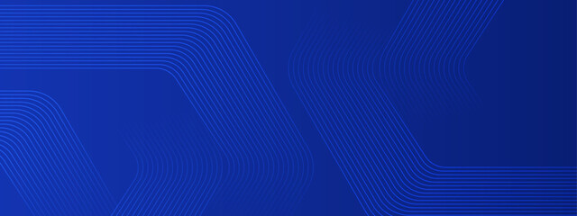 Poster - Blue curved lines on a dark blue background. Suitable for abstract designs, backgrounds, technology concepts, digital art, and motion graphics.