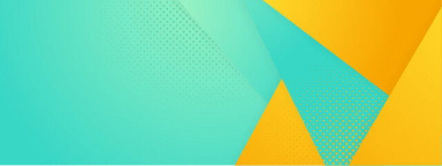 Wall Mural - abstract teal yellow triangles and dots composition for vibrant and modern design projects, suitable