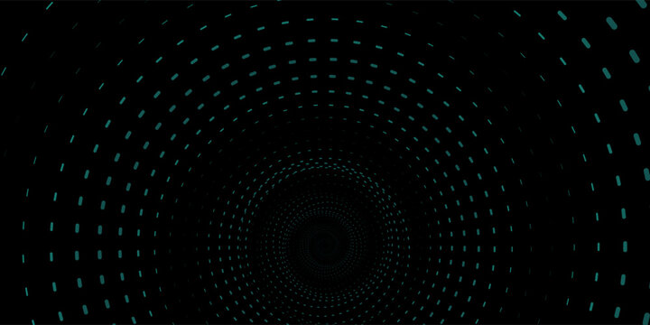 3D blue techno background. Big data visualization on dark space with dotted lines shape effect decoration. Modern graphic design element dots circle style concept for flyer, card, or brochure cover