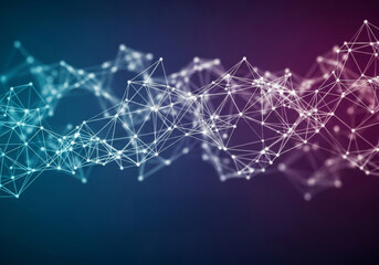 Poster - Abstract Network Connection - Abstract of a network connection, showing interconnected nodes and lines. Perfect for technology or science concepts