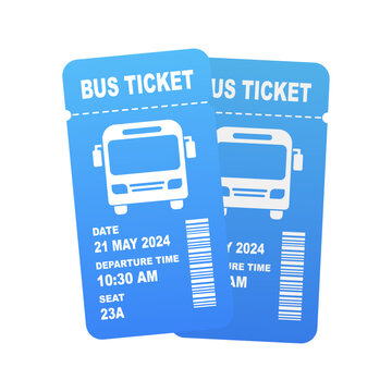 Modern vector bus ticket template. Vector illustration