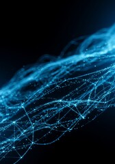 Poster - Network Flow - Abstract of a flowing network, showcasing connections and data streams. Perfect for tech, science, and innovation concepts