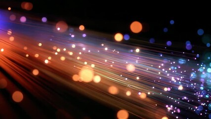 Aufkleber - fiber optic connection network technology animation