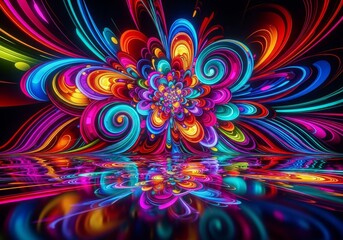 Poster - Vibrant Swirls Abstract Art - A mesmerizing abstract artwork featuring vibrant swirls and colors, symbolizing energy, creativity, imagination, joy, and freedom.