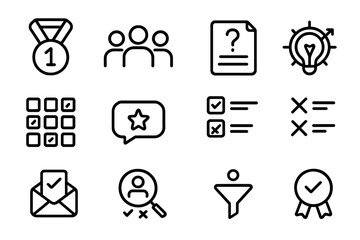 Poster - Minimalistic icons set for business and communication themes