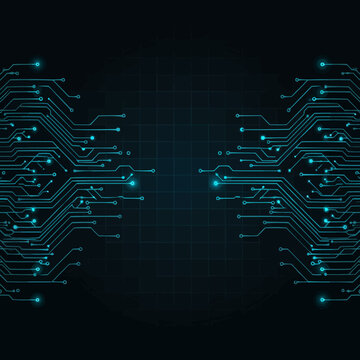 Abstract Digital Circuit Board Background Teal Tech Design