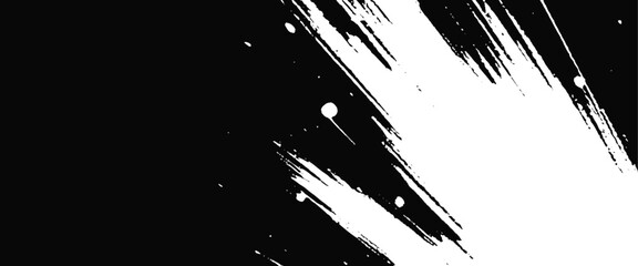 Poster - Vector new style black and white brush stroke art background