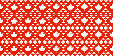 geometric maple leaves seamless trellis. vector illustration of geometrical seamless pattern from ca