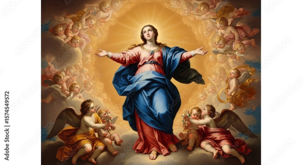 The Assumption of the Blessed Virgin Mary into Heaven Stock Photo ...