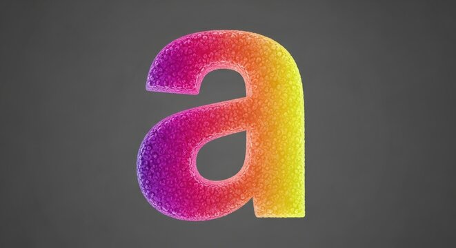 Vibrant Lowercase 'A' Letter Gradient Texture on Gray for Creative Visuals