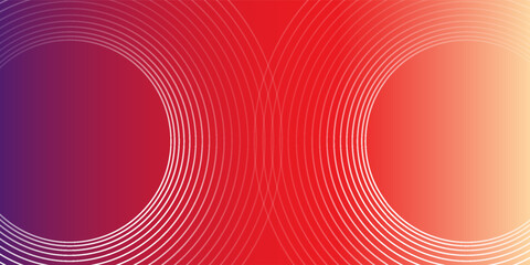 Aufkleber - Abstract modern gradient horizontal template background. Trendy bright circle lines creative design. Minimal style graphic elements. Suit for poster, cover, banner, flyer, brochure, presentation