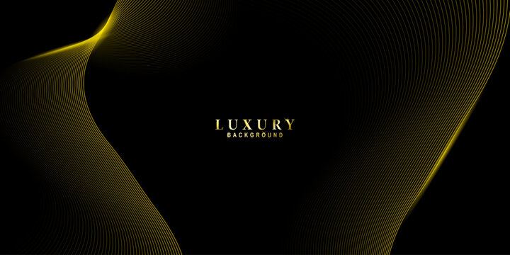 Elegant black background with smooth golden curves. Great for use in fashion ads, product displays, and professional presentation templates.