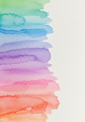 Poster - Watercolor Rainbow Gradient Texture - Vibrant watercolor wash, rainbow hues, painted texture, abstract art, colorful background. Symbolizing: creativity, joy, spectrum, fluidity, harmony