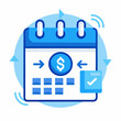 © theevit - A calendar with a dollar sign ,The calendar is blue and white