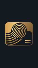 Aufkleber - A gold and black logo with a building and a lock. The building is a symbol of security and the lock is a symbol of protection. The logo conveys the idea of safety and trust