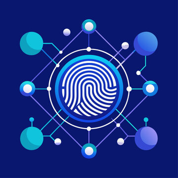 A blue and white image of a circle with a lot of dots and lines. The dots and lines are connected to each other in a web-like pattern. The image is of a computer screen or a digital device